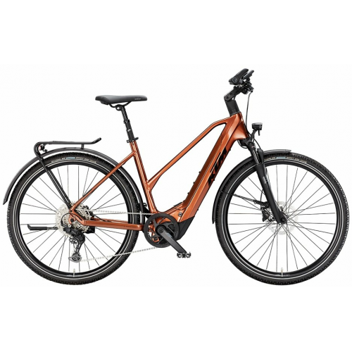 KTM MACINA CROSS CX 820 LFC, 10 Gang Kettenschaltung, Damenfahrrad, Trapez, Modell 2025, 28 Zoll 46 cm terra (black+orange)