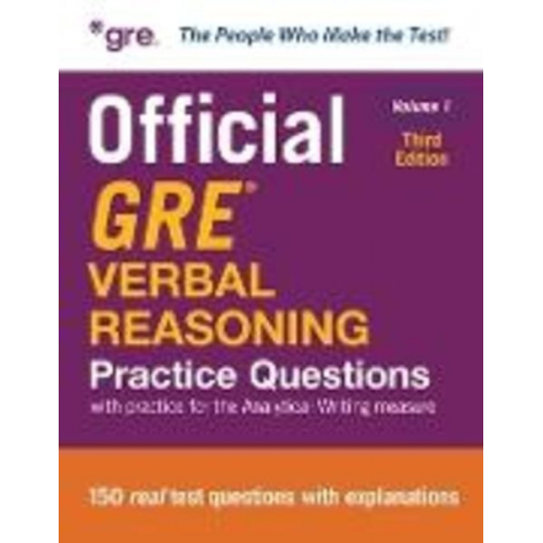 Educational Testing Service - Official GRE Verbal Reasoning Practice Questions, Third Edition, Volume 1