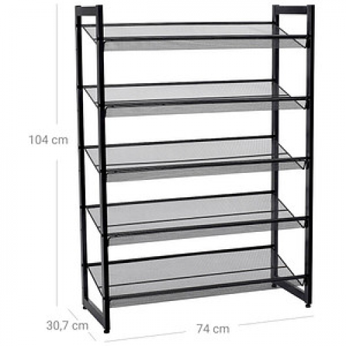 SONGMICS Schuhregal schwarz 74,0 x 30,7 x 104,0 cm