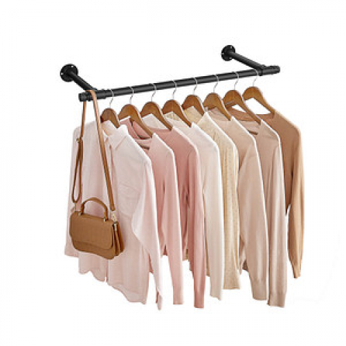 SONGMICS Wandgarderobe schwarz Metall 84,0 x 7,0 cm