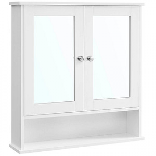 VASAGLE Spiegelschrank LHC002 weiß 56,5 x 13,0 x 58,5 cm