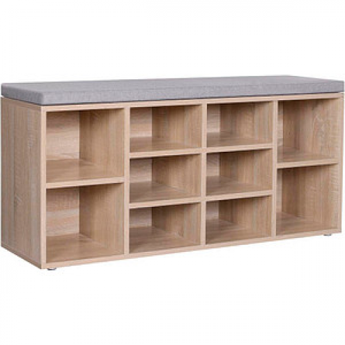 VASAGLE Schuhbank LHS10NLV1 eiche, grau Holz 104,0 cm