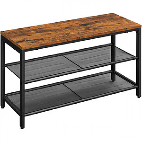VASAGLE Schuhbank LBS74X braun, schwarz Holz 80,0 cm