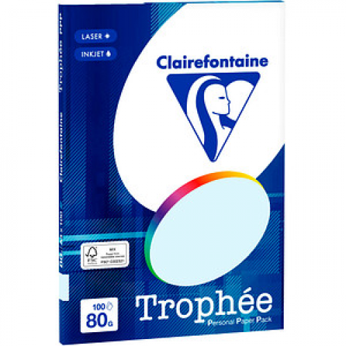 Clairefontaine Kopierpapier Trophée hellblau DIN A4 80 g/qm 100 Blatt