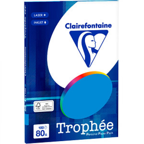 Clairefontaine Kopierpapier Trophée karibischblau DIN A4 80 g/qm 100 Blatt