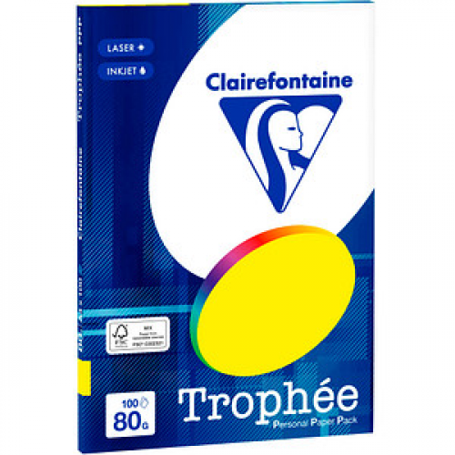 Clairefontaine Kopierpapier Trophée canariengelb DIN A4 80 g/qm 100 Blatt