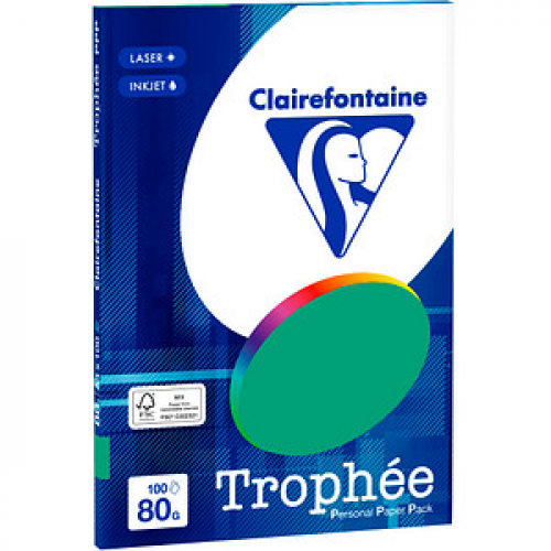 Clairefontaine Kopierpapier Trophée tannengrün DIN A4 80 g/qm 100 Blatt