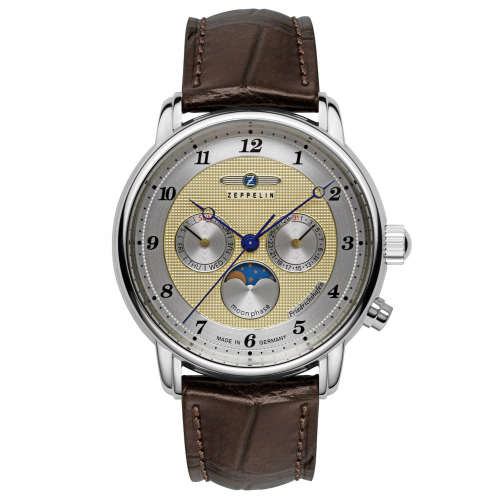 Zeppelin 8536-5 Herrenuhr Friedrichshafen Mondphase Goldfarben