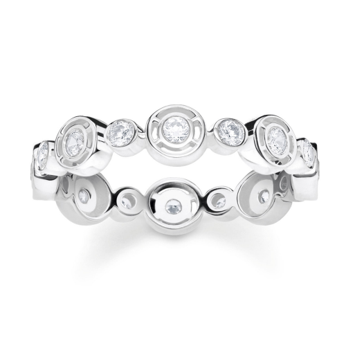 Thomas Sabo TR2256-051-14 Damenring Silber Kreise mit Weißen Steinen