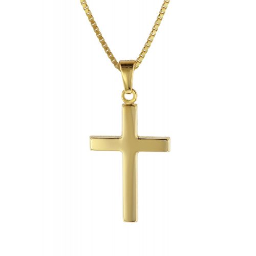 trendor 08500 Kreuz Gold 333 mit goldplattierter Venezianer Kette