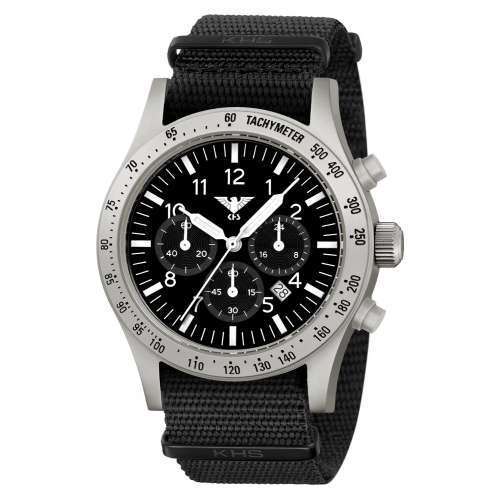 KHS PLASSC.NB Herrenuhr Platoon Solar Chronograph Stahl Natoband