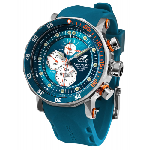 Vostok Europe YM86-620A636-BLAU Herren-Uhr Multifunktion Lunokhod 2 Blau