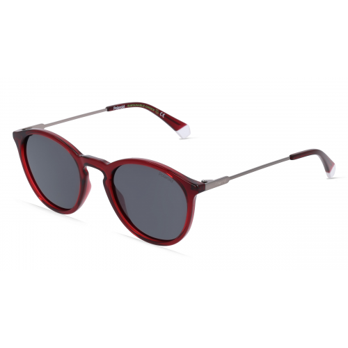 Polaroid PLD 4129/S/X Unisex-Sonnenbrille Vollrand Panto Kunststoff-Gestell, rot