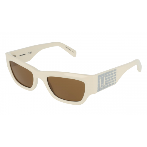 Karl Lagerfeld KL6141S Damen-Sonnenbrille Vollrand Eckig TR90-Gestell, weiß