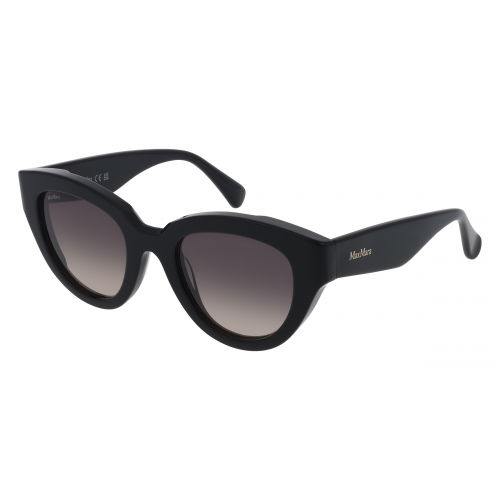 Max Mara MM0077 Damen-Sonnenbrille Vollrand Cateye Acetat-Gestell, schwarz