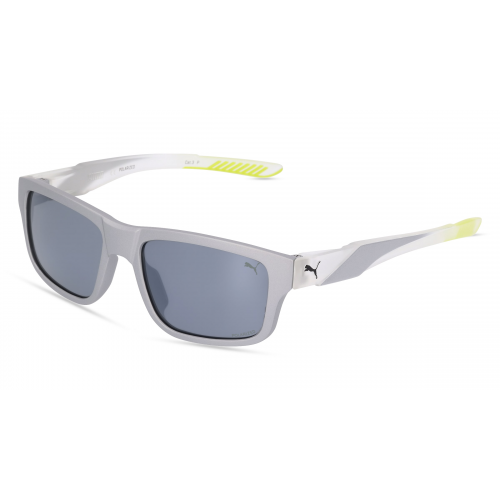 Puma PU0359S Herren-Sonnenbrille Vollrand Eckig Kunststoff-Gestell, silber