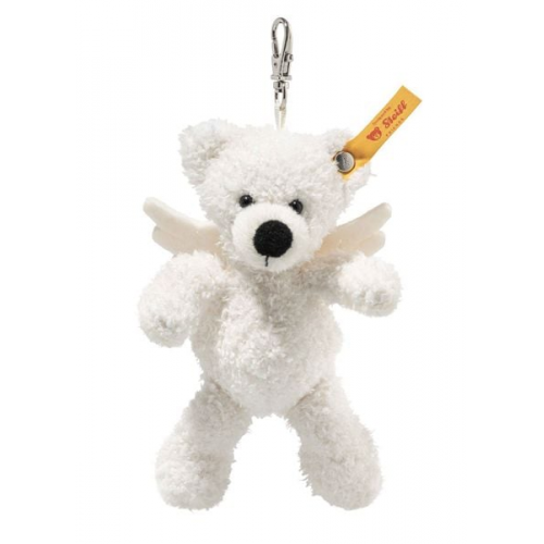 Steiff 112638 - Anhänger Lotte Teddybär Schutzengel, weiß, Plüsch-Schlüsselanhänger, 12 cm