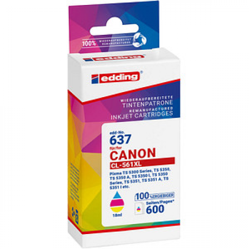 edding EDD-637  color Druckerpatrone kompatibel zu Canon CL-561XL