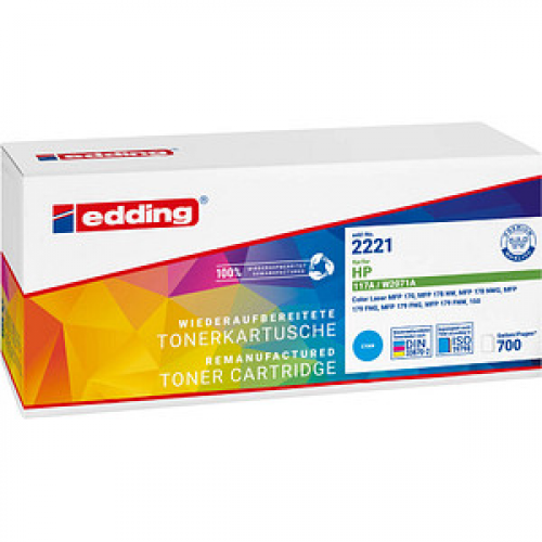 edding EDD-2221  cyan Toner kompatibel zu HP 117A (W2071A)