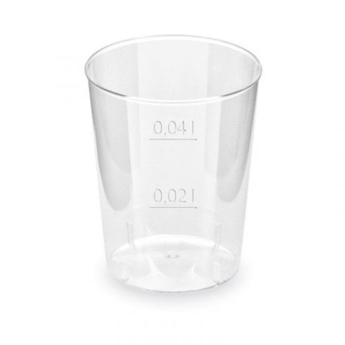 Schnapsglas glasklar Shotgläser Stamperl mit Eichstrich PS 2cl / 4cl, 50 Stk.