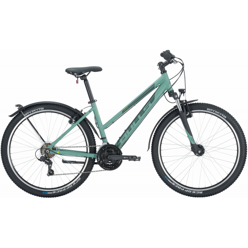 BULLS Wildtail Street, 18 Gang Kettenschaltung, Damenfahrrad, Trapez, Modell 2024, 26 Zoll 37 cm light emerald green matt