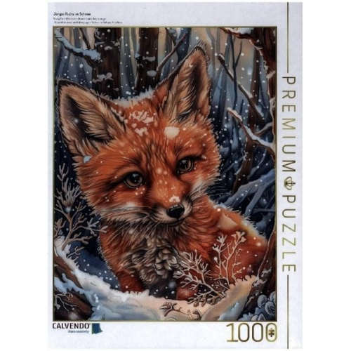 CALVENDO Puzzle Junger Fuchs im Schnee | 1000 Teile Lege-Größe 64x48cm Foto-Puzzle für glückliche Stunden