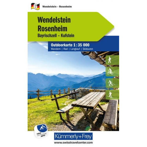 Kümmerly+Frey Outdoorkarte Deutschland 6 Wendelstein, Rosenheim 1:35.000