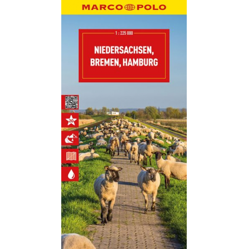 MARCO POLO Reisekarte Deutschland 03 Niedersachsen, Bremen, Hamburg 1:225.000