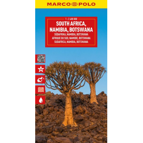 MARCO POLO Reisekarte Südafrika, Namibia, Botswana 1:2,4 Mio.