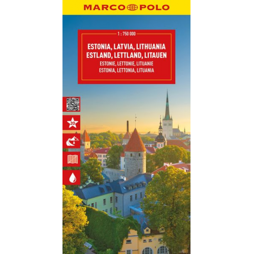 MARCO POLO Reisekarte Estland, Lettland, Litauen 1:750.000