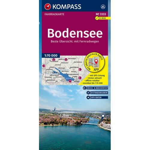 KOMPASS Fahrradkarte 3333 Bodensee 1:70.000