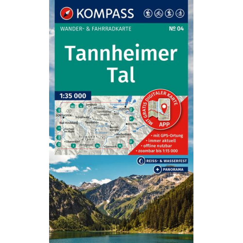 KOMPASS Wanderkarte 04 Tannheimer Tal 1:35.000