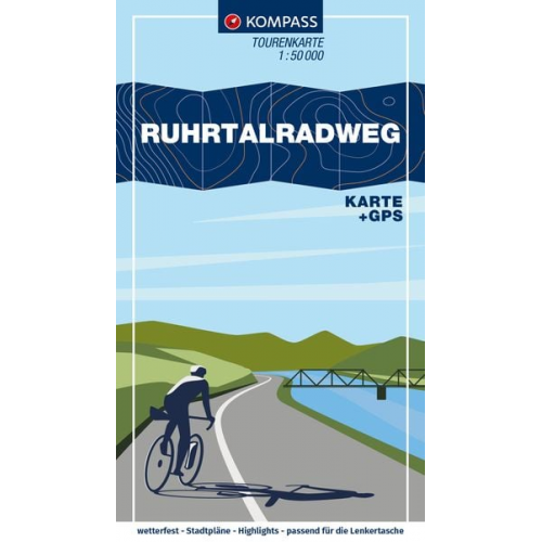 KOMPASS Fahrrad-Tourenkarte Ruhrtalradweg 1:50.000