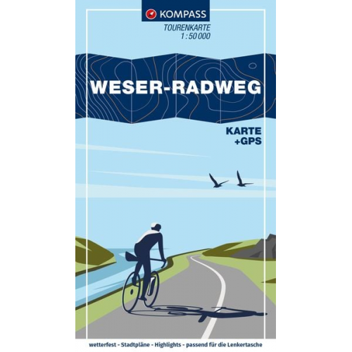 KOMPASS Fahrrad-Tourenkarte Weser-Radweg 1:50.000