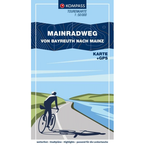 KOMPASS Fahrrad-Tourenkarte Main-Radweg, Von Bayreuth nach Mainz 1:50.000