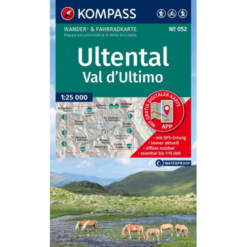 KOMPASS Wanderkarte 052 Ultental / Val d'Ultimo 1:25.000