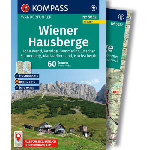 Werner Heriszt - KOMPASS Wanderführer Wiener Hausberge, 60 Touren mit Extra-Tourenkarte