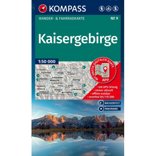 KOMPASS Wanderkarte 9 Kaisergebirge 1:50.000