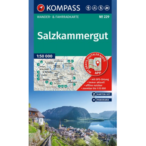 KOMPASS Wanderkarten-Set 229 Salzkammergut (2 Karten) 1:50.000