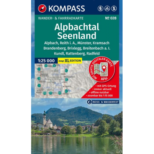 KOMPASS Wanderkarte 028 Alpbachtal, Seenland 1:25.000