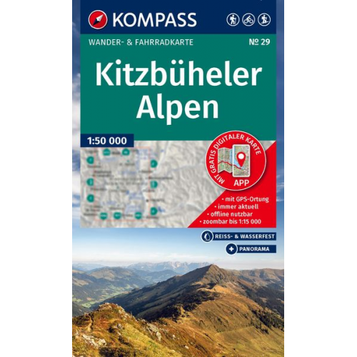 KOMPASS Wanderkarte 29 Kitzbüheler Alpen 1:50.000