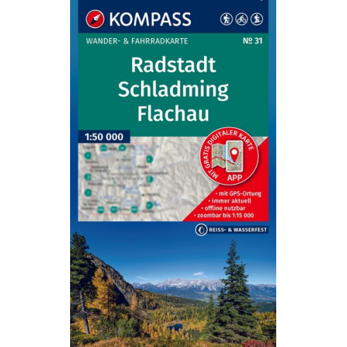 KOMPASS Wanderkarte 31 Radstadt, Schladming, Flachau 1:50.000