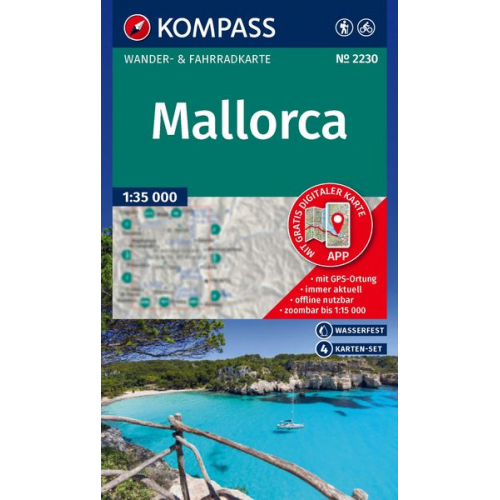 KOMPASS Wanderkarten-Set 2230 Mallorca (4 Karten) 1:35.000