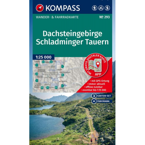 KOMPASS Wanderkarten-Set 293 Dachsteingebirge, Schladminger Tauern (3 Karten) 1:25.000