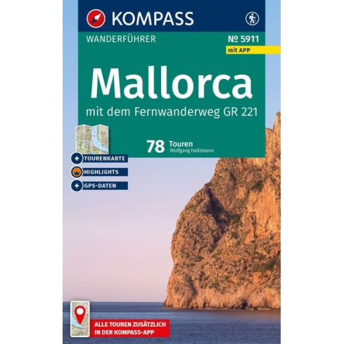 Wolfgang Heitzmann - KOMPASS Wanderführer Mallorca, 78 Touren mit Extra-Tourenkarte