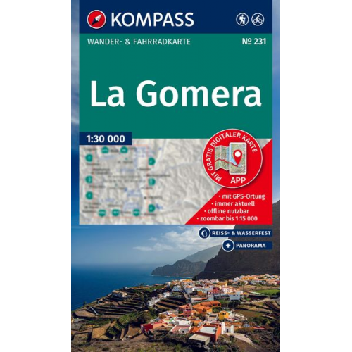 KOMPASS Wanderkarte 231 La Gomera 1:30.000