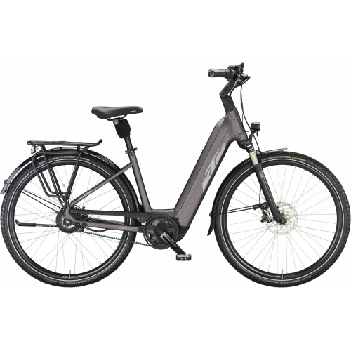 KTM MACINA CITY 710 belt (750 Wh), stufenlose Nabenschaltung, Damenfahrrad, Deep, Modell 2024, 28 Zoll 46 cm elderberry matt (grey+orange)