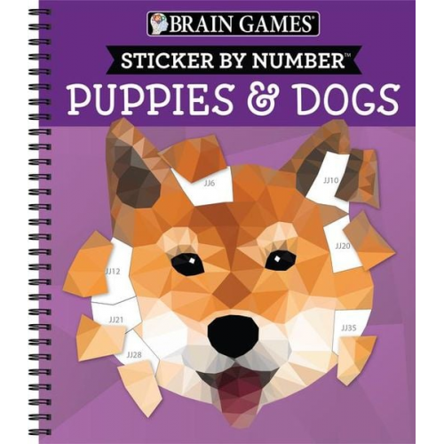 Publications International Ltd New Seasons Brain Games - Brain Games - Sticker by Number: Puppies & Dogs - 2 Books in 1 (42 Images to Sticker)