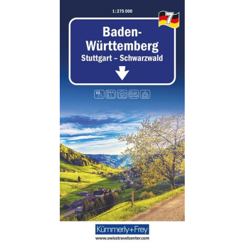 Kümmerly+Frey Regional-Strassenkarte 7 Baden Württemberg 1:275.000