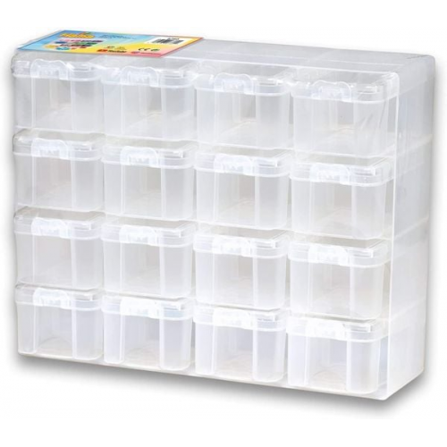 Hama 6760 - Sortierbox Bügelperlen, transparent, leer, 16 Fächer